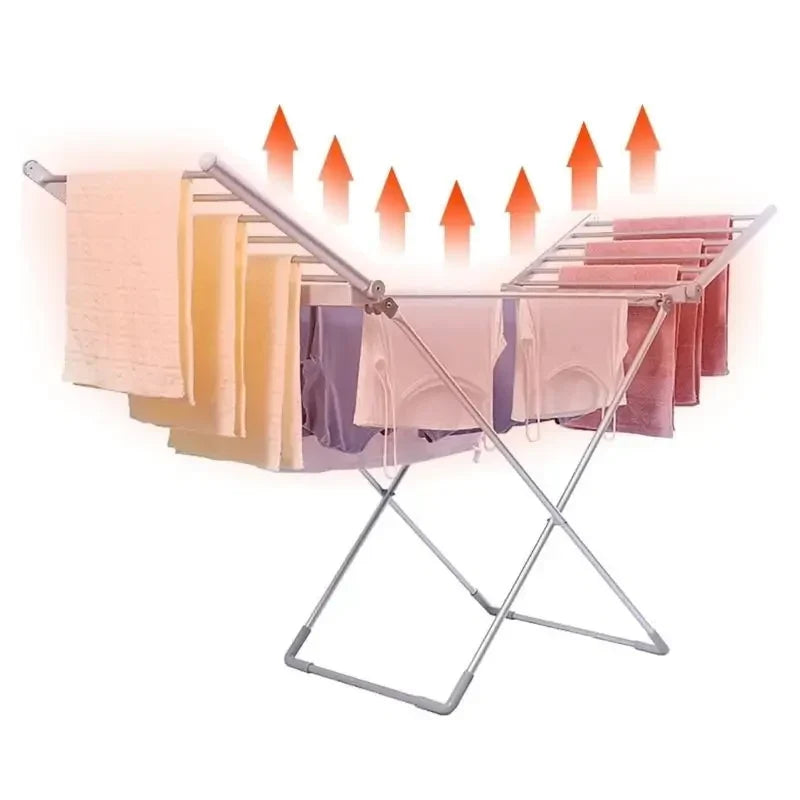 Collapsible Heated Drying Rack with Aluminum Warming Bars for Indoor Laundry | Thomler