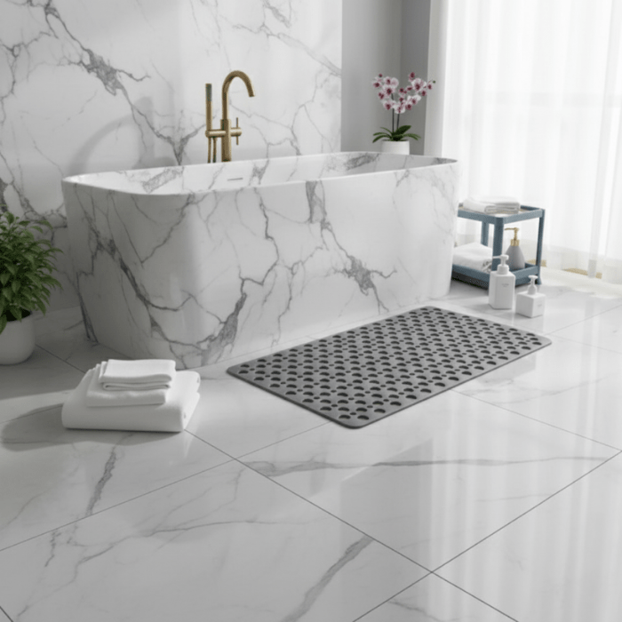 Shower Mat PVC Anti-Slip 17.7 in x 29.5 in Bathroom Safety Non-Skid Floor Rug | Thomler
