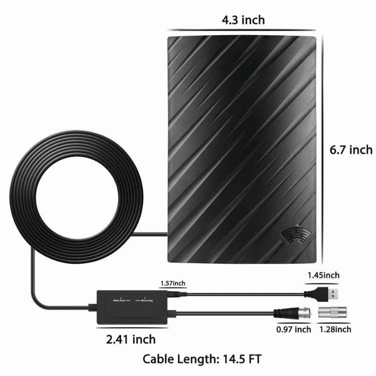 Indoor Digital TV Antenna with 4K HD Reception & 600-Mile Range for Local Broadcast Channels | Thomler