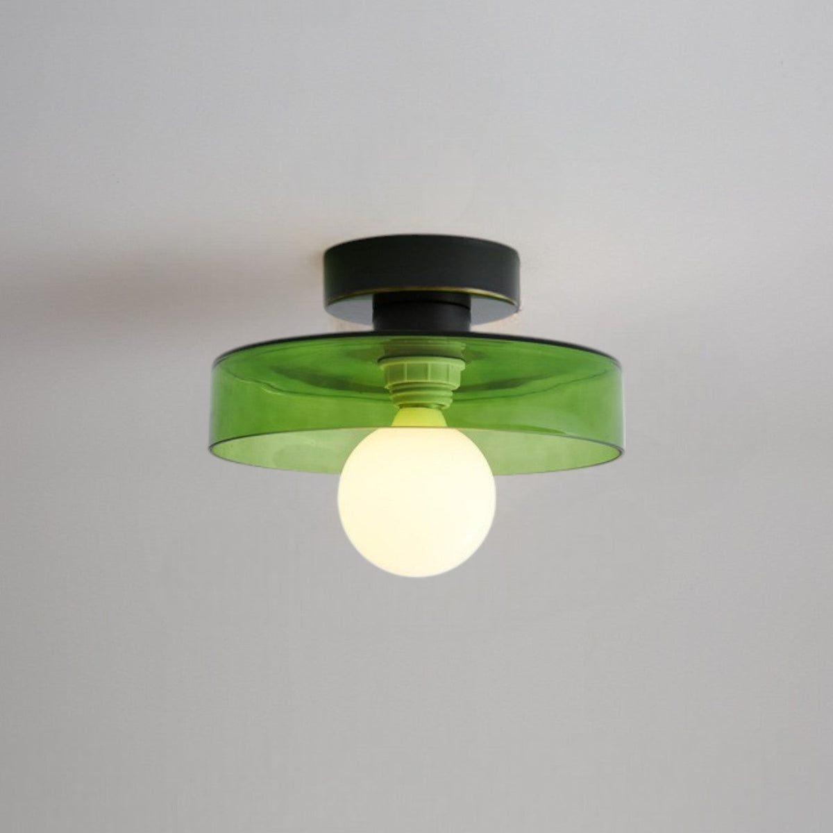 Geometric Glass Flush Mount Ceiling Light – Art Deco Style Fixture for Bedroom, Dining Room & Hallway – G9 LED Compatible – 9.5 in Diameter | Thomler