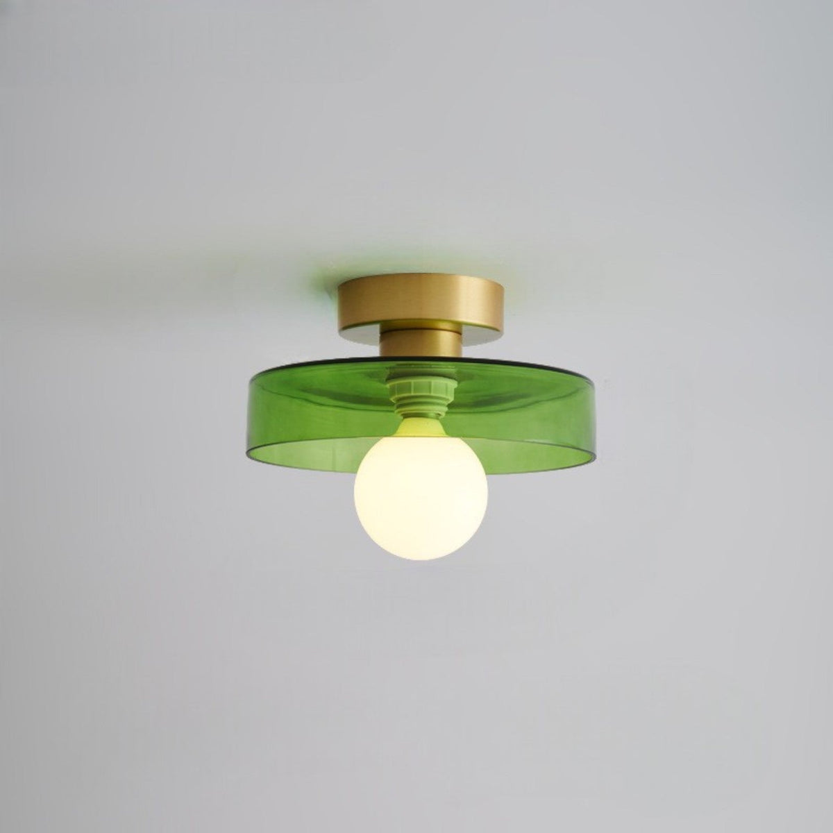 Geometric Glass Flush Mount Ceiling Light – Art Deco Style Fixture for Bedroom, Dining Room & Hallway – G9 LED Compatible – 9.5 in Diameter | Thomler
