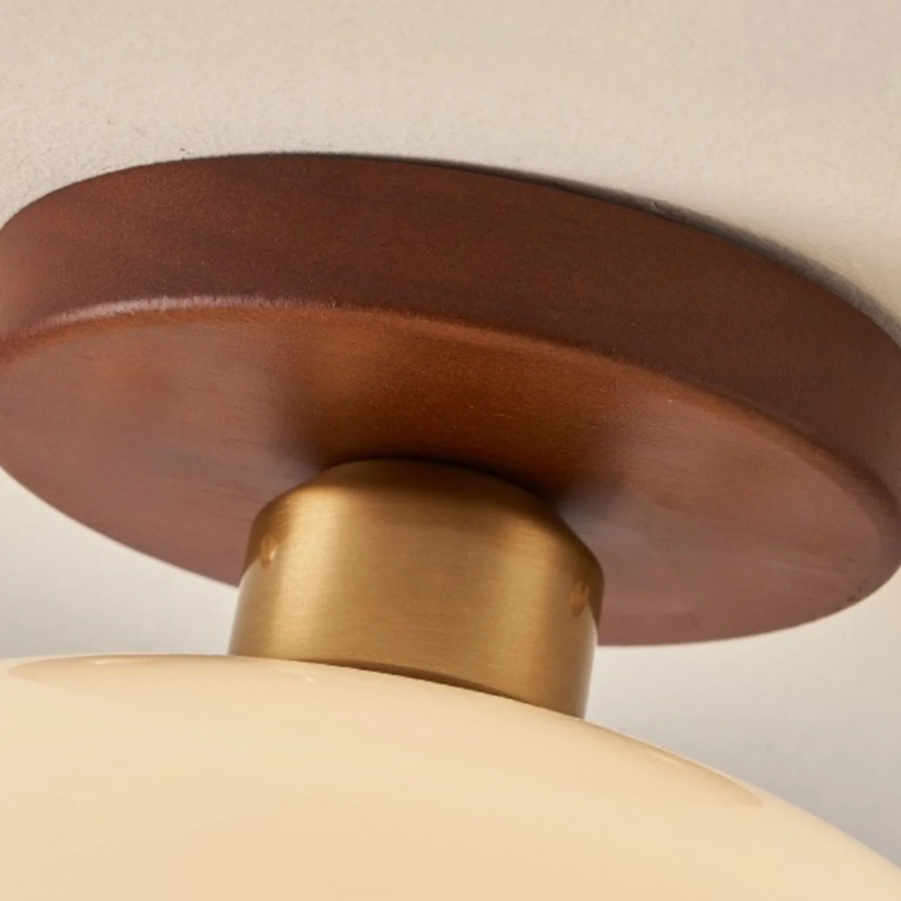 Flush-Mount Ceiling Light with Cream Glass Shade – Modern Minimalist Design for Bedroom, Hallway & Living Room | Thomler