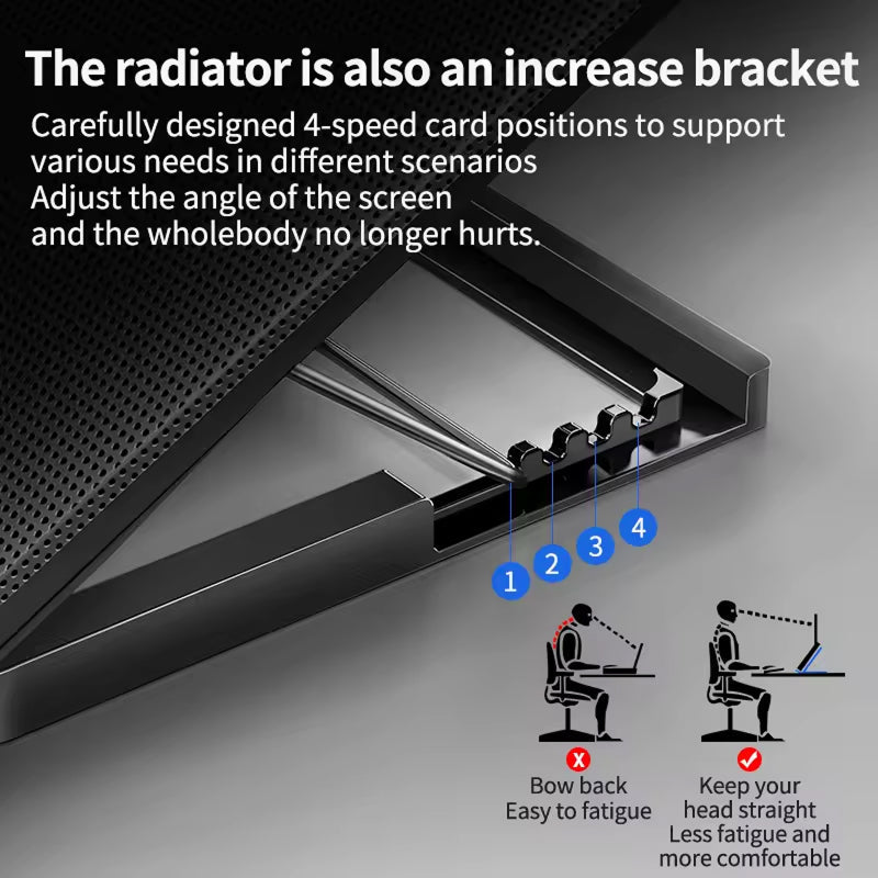 Dual-Fan Notebook Cooling Stand with Adjustable Height & USB Ports for 12-17 Inch Laptops | Thomler