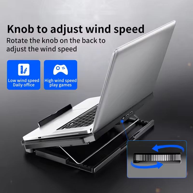 Dual-Fan Notebook Cooling Stand with Adjustable Height & USB Ports for 12-17 Inch Laptops | Thomler