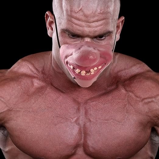 Glow-in-the-Dark Horror Half Mask – Terrifying LED Cosplay Face Cover for Costume Parties, Haunted House Events & October 31st Dress-Up | Thomler