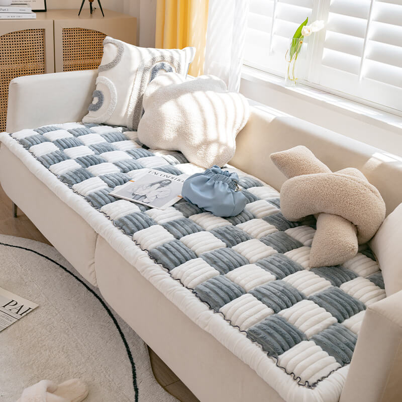 Quilted Cotton Furniture Protector Cover Anti-Slip Couch Cushion Pad for Sofa Chair Loveseat Pet-Friendly Washable Mat for Living Room | Thomler