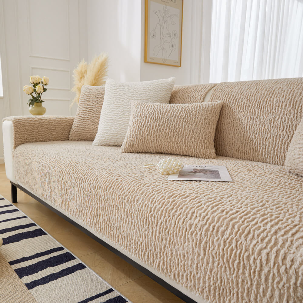 Berber Fleece Furniture Throw – Pet-Friendly Sofa Protector with Non-Slip Grip | Thomler