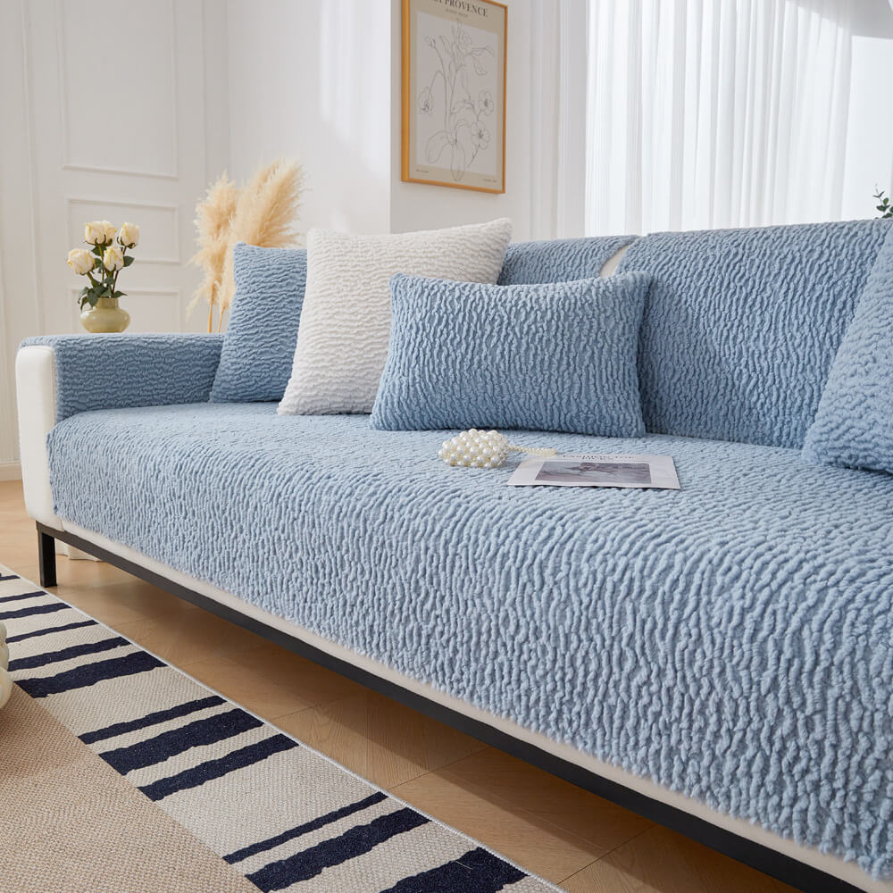 Berber Fleece Furniture Throw – Pet-Friendly Sofa Protector with Non-Slip Grip | Thomler