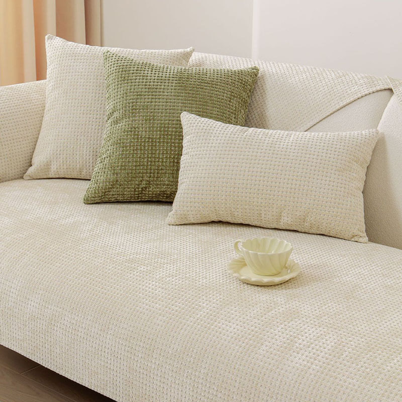 Textured Chenille Furniture Protector with Grip-Dot Backing for Couches & Chairs | Thomler