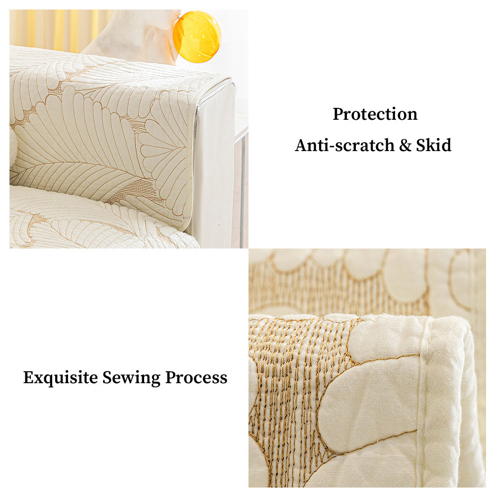 Cotton Furniture Protector Cover with Non-Slip Backing for Couches, Sofas, Chairs – Pet & Stain Defense | Thomler