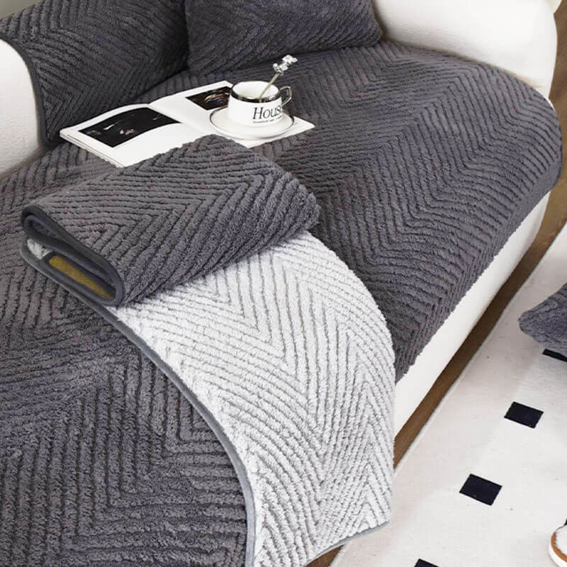Textured Plush Couch Protector with Silicone Grip – Available in Multiple Sizes | Thomler