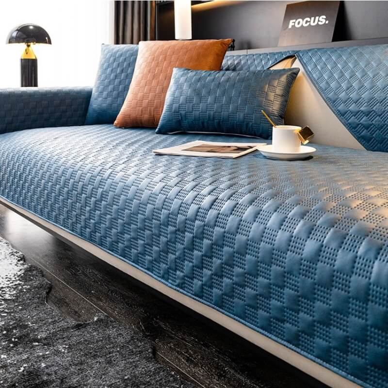 Faux Leather Sofa Cushion Protector – Waterproof Couch Seat Cover with Non-Slip Backing for Living Room Furniture | Thomler