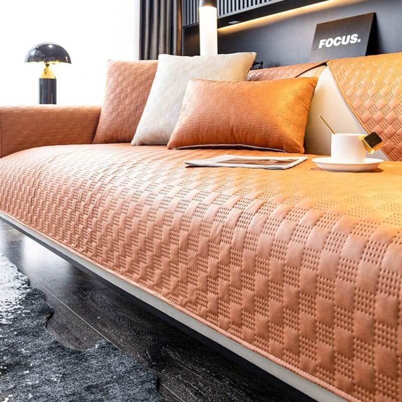 Faux Leather Sofa Cushion Protector – Waterproof Couch Seat Cover with Non-Slip Backing for Living Room Furniture | Thomler