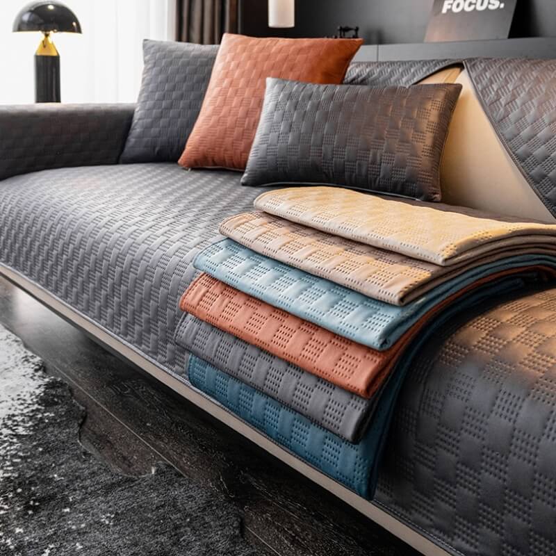 Faux Leather Sofa Cushion Protector – Waterproof Couch Seat Cover with Non-Slip Backing for Living Room Furniture | Thomler