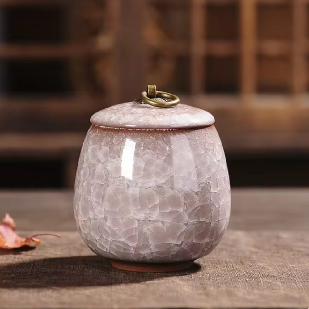 Handcrafted Ceramic Cremation Container for Dogs & Cats – Timeless Remembrance Vessel with Sealing Top | Thomler