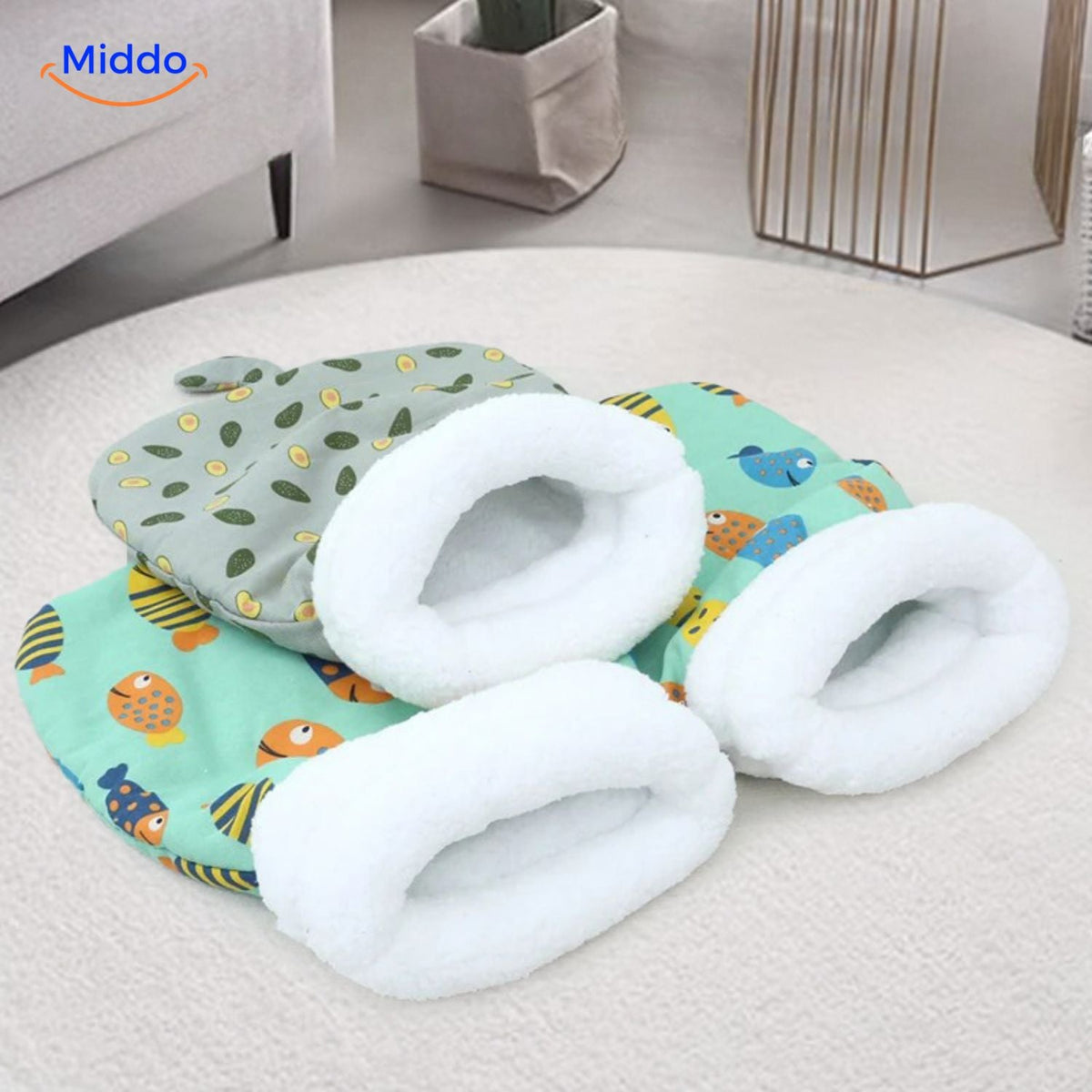 Enclosed Cat Sleeping Bag Bed – Plush Hooded Pet Cave for Warmth & Security | Thomler
