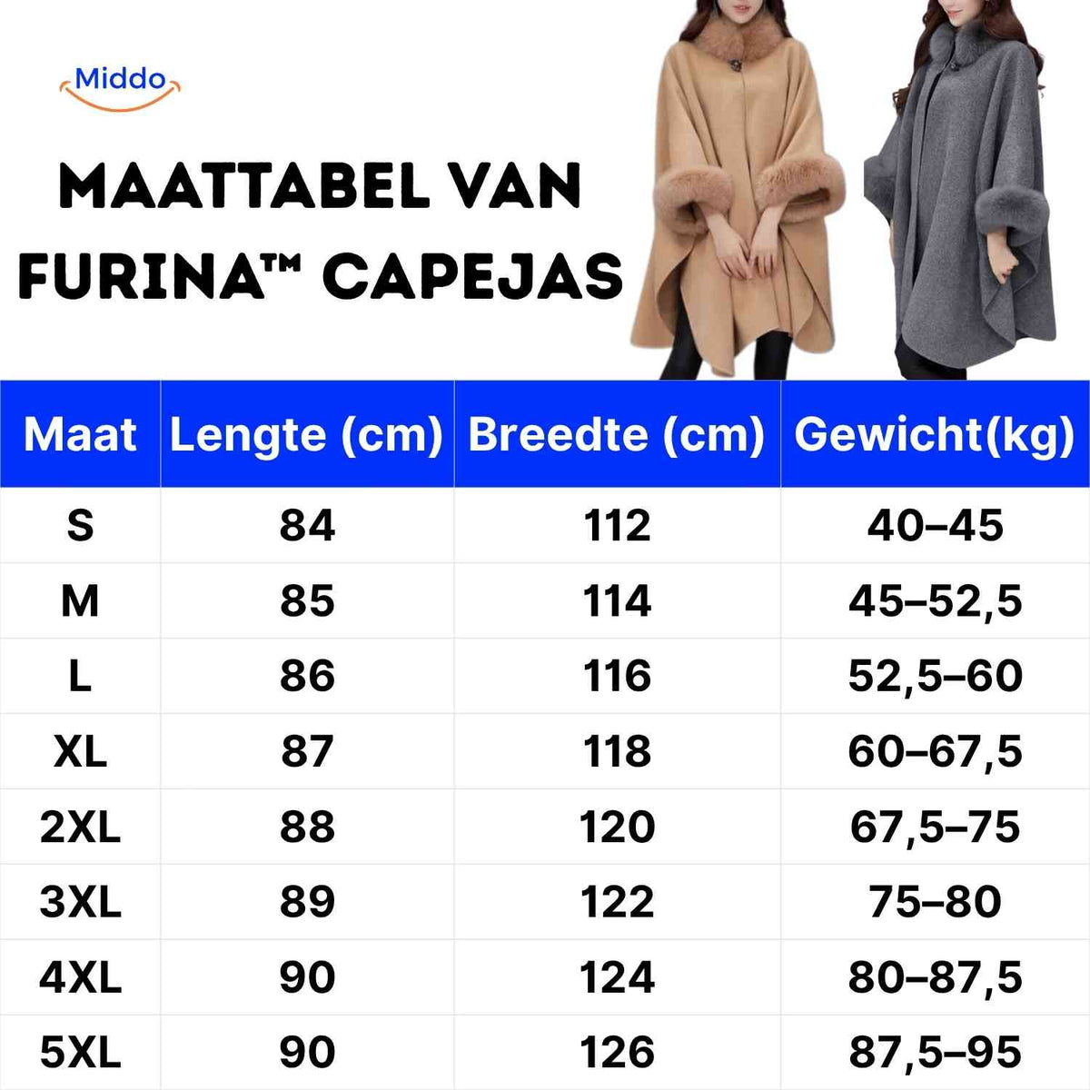 Women's Wool Cape Coat with Oversized Faux Fur Collar – A-Line Winter Wrap, 3/4 Sleeve, Plus Size Available | Thomler