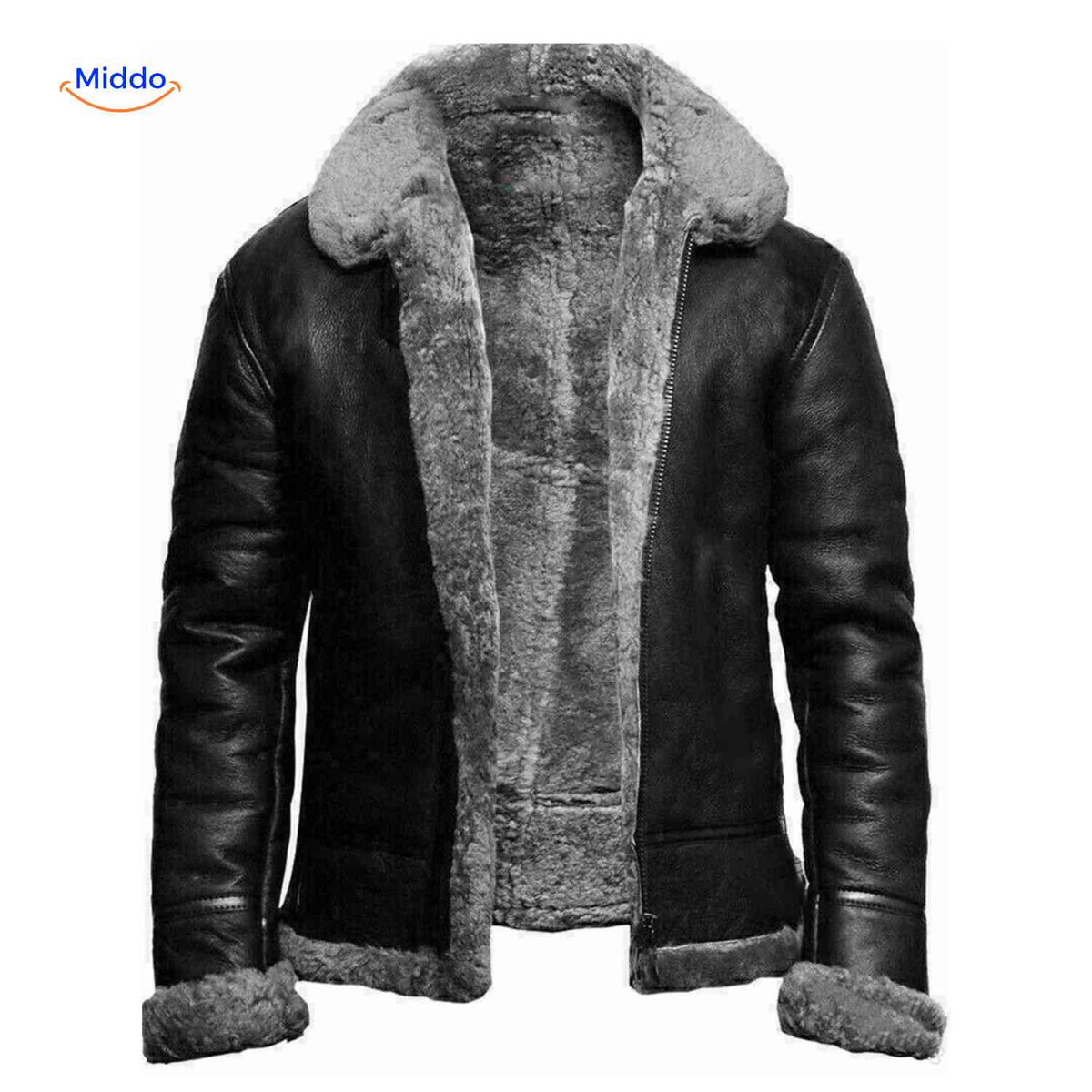 Insulated Zip-Front Men's Coat with Wide Collar for Cold Weather & Everyday Wear | Thomler