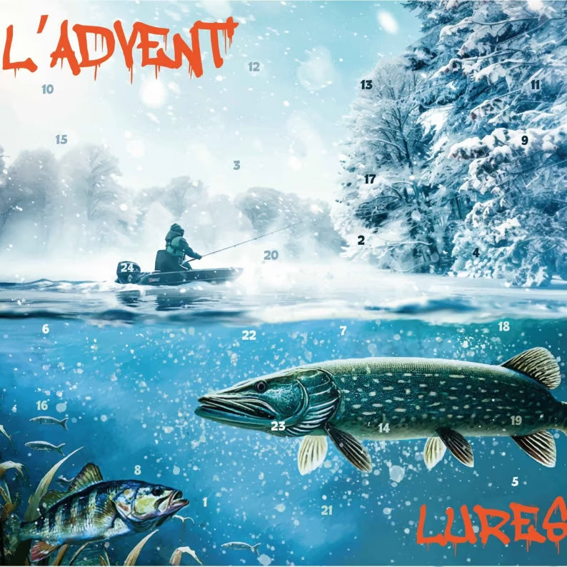 Angler's 24-Day Countdown Calendar with Fishing Lures & Tackle – Daily Surprises for Bass, Pike & Game Fish | Thomler