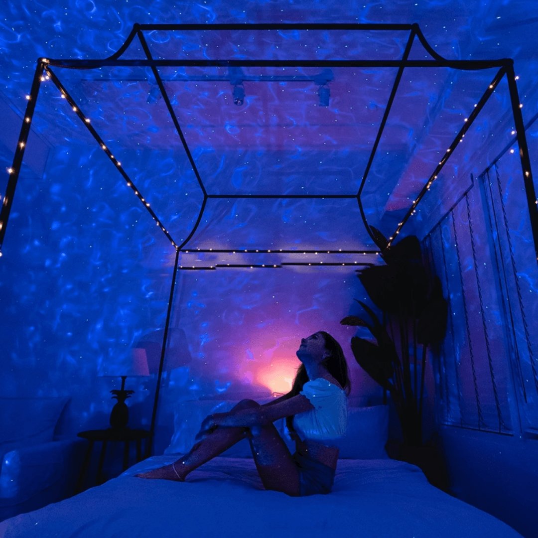 Galaxy Projector ABS Plastic 5 in Home Bedroom Ceiling Night Light 21 Colors Bluetooth Music Remote Controlled Ambiance Lamp | Thomler