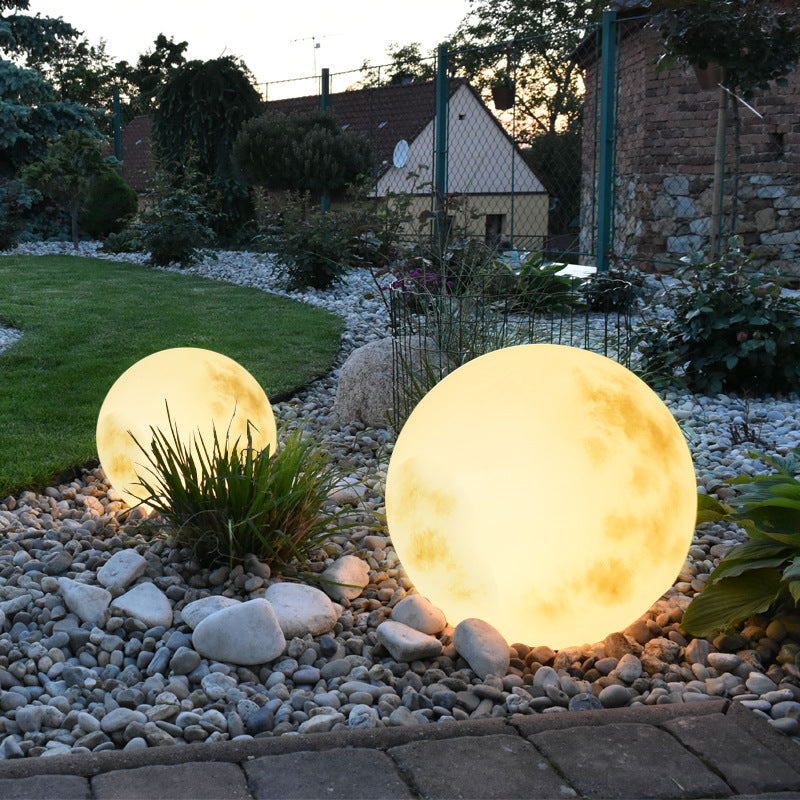 Solar Outdoor Moon Globe Light Sphere Garden Pathway Decoration Waterproof LED Resin Yard Patio Balcony Ambient Lighting | Thomler