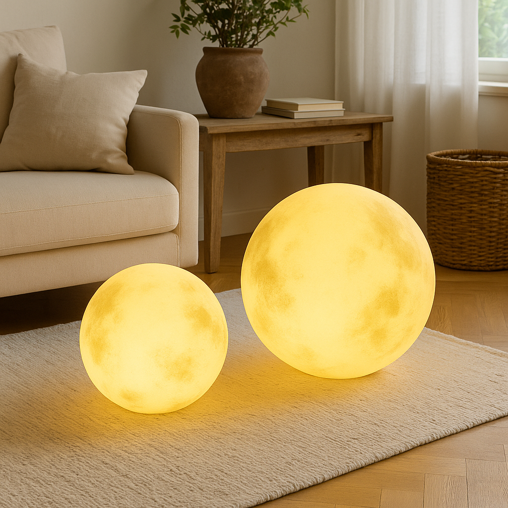 Solar Outdoor Moon Globe Light Sphere Garden Pathway Decoration Waterproof LED Resin Yard Patio Balcony Ambient Lighting | Thomler