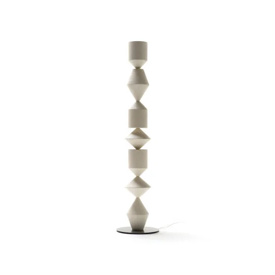 Floor Lamp Iron Geometric 60.2 in Walnut Living Room Ambient Modern Sculptural Lighting Decor | Thomler