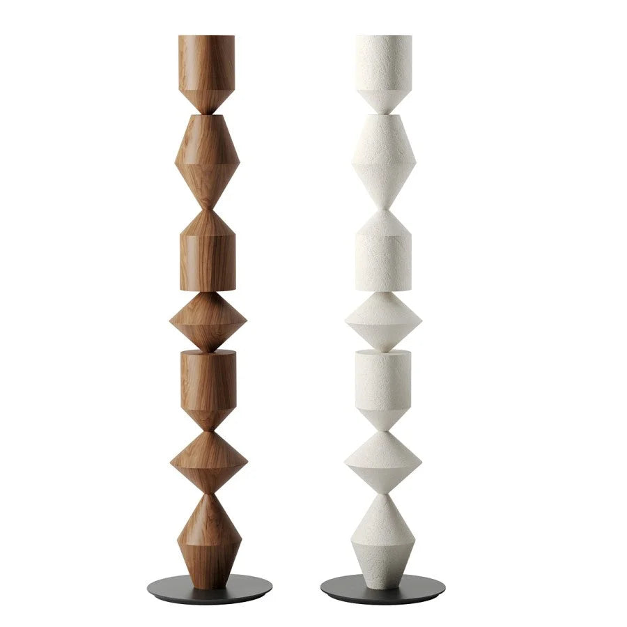 Floor Lamp Iron Geometric 60.2 in Walnut Living Room Ambient Modern Sculptural Lighting Decor | Thomler