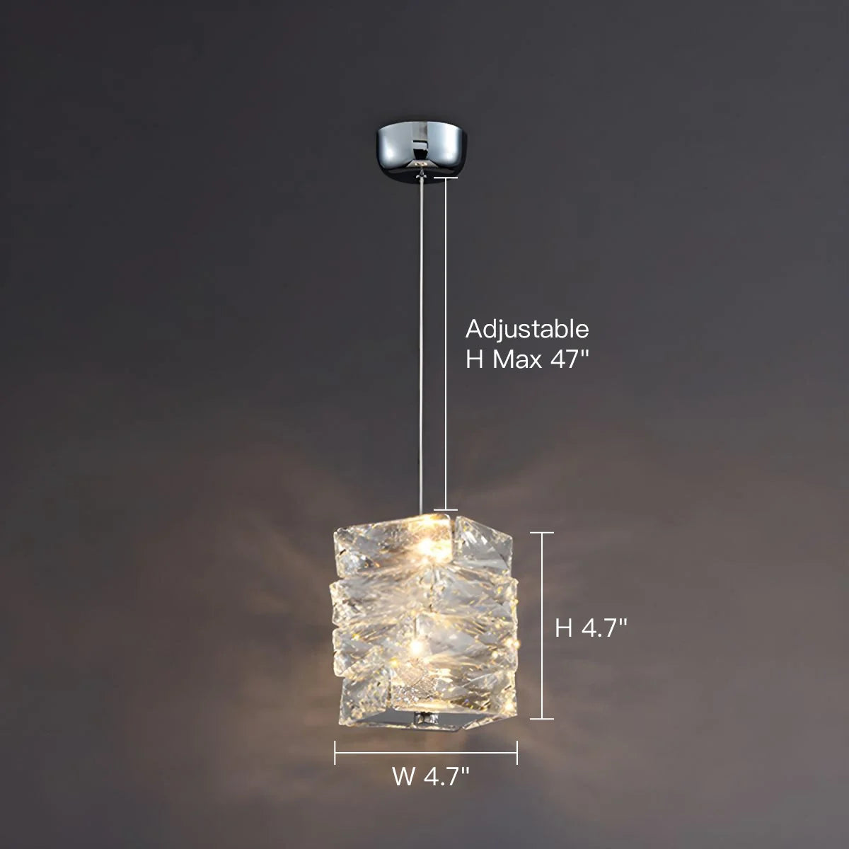 Pendant Light Crystal Stacked Glass 9.8 in LED Kitchen Island Dining Room Hanging Ceiling Fixture Modern Contemporary | Thomler