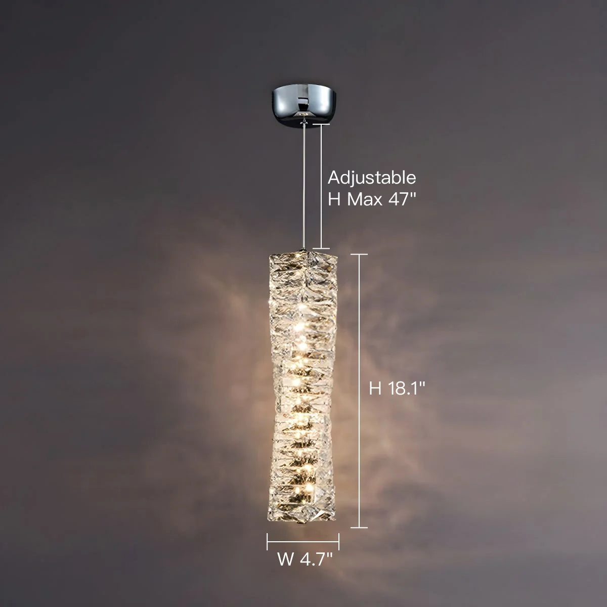 Pendant Light Crystal Stacked Glass 9.8 in LED Kitchen Island Dining Room Hanging Ceiling Fixture Modern Contemporary | Thomler