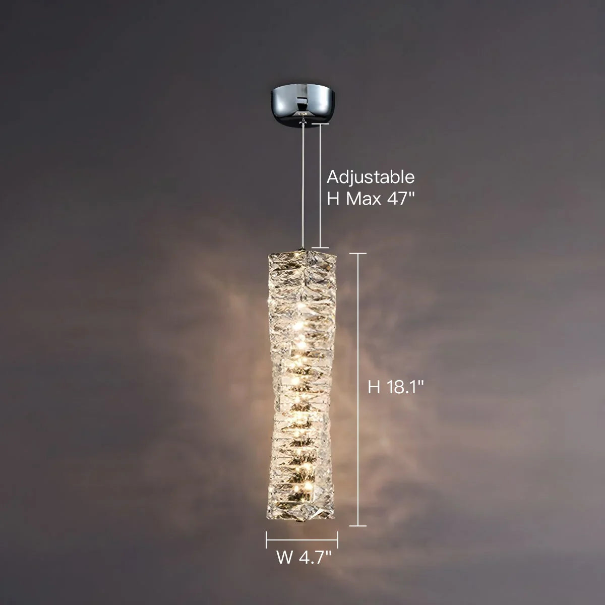 Pendant Light Crystal 12.0 cm LED Gold Chrome Kitchen Island Dining Room Hanging Ceiling Light Ice Block Design | Thomler