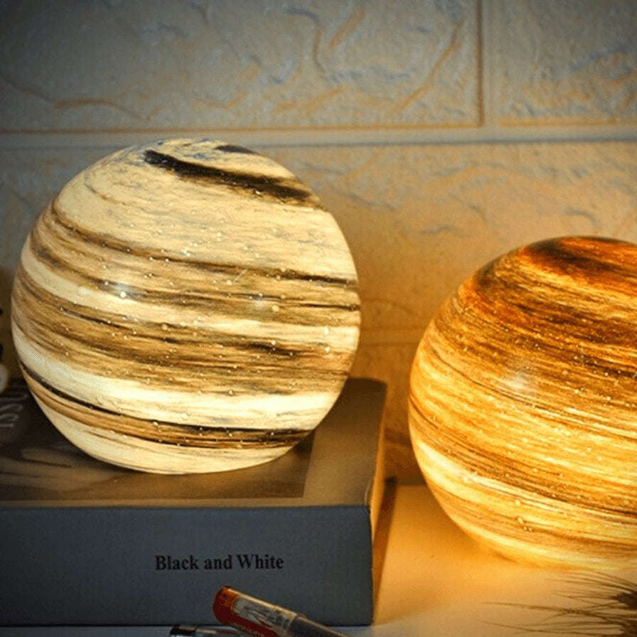 Table Lamp Glass 5 in 12 cm Diameter USB Rechargeable 16 Colors Mood Light Bedroom Living Room Decor | Thomler