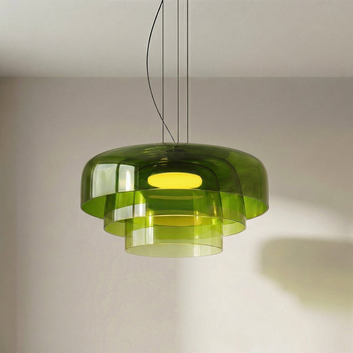 Hand-Blown Glass Pendant Light Fixture – 17 in Sculptural Dome Shade with Adjustable Cord for Kitchen Island, Dining Room, Entryway – Warm | Thomler