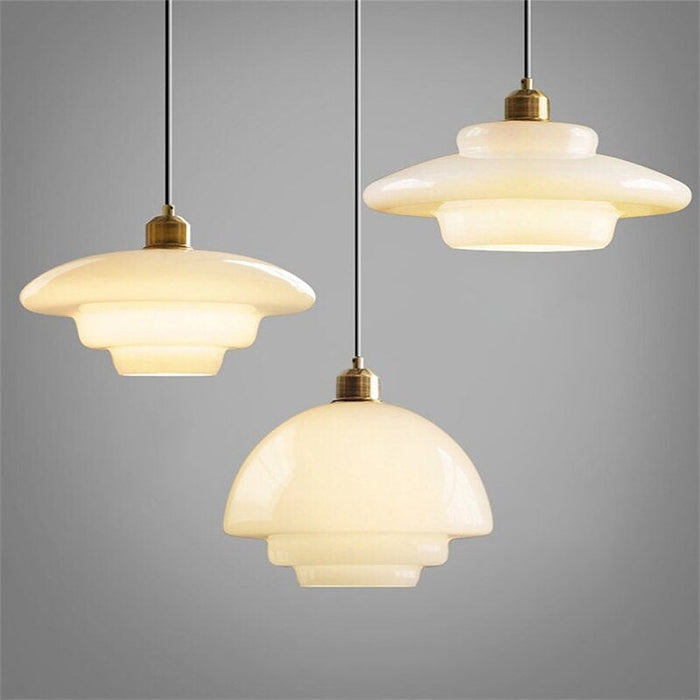 Pendant Light Frosted Glass 30.0 cm White Dining Room Art Deco Hanging Ceiling Lamp Adjustable Brass Detail | Thomler