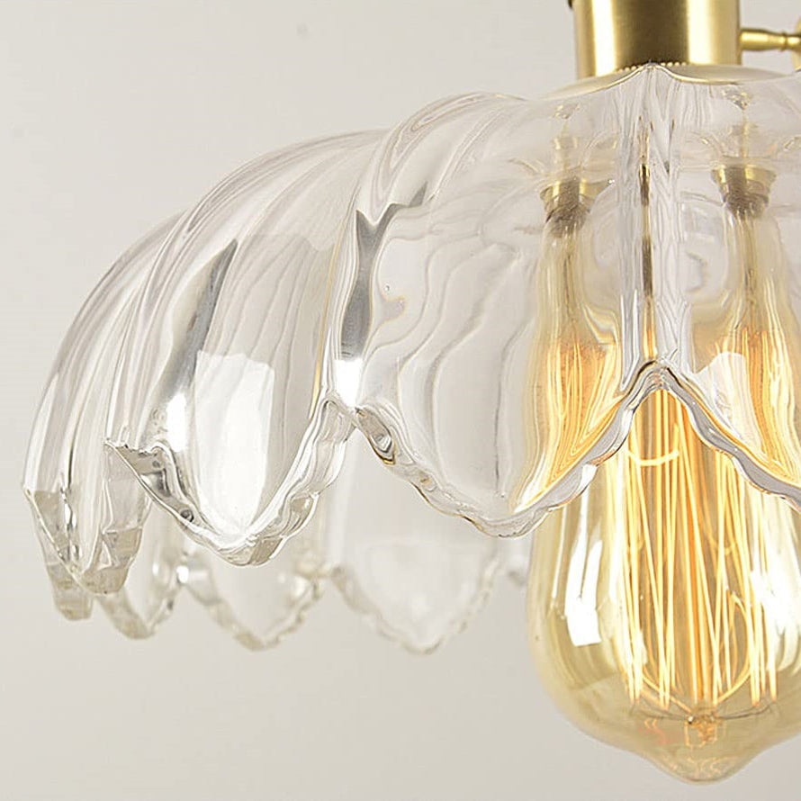 Pendant Light Glass Flower Shade 25.0 cm Green Dining Room Vintage Hanging Ceiling Lamp Adjustable Cord E27 Lighting | Thomler