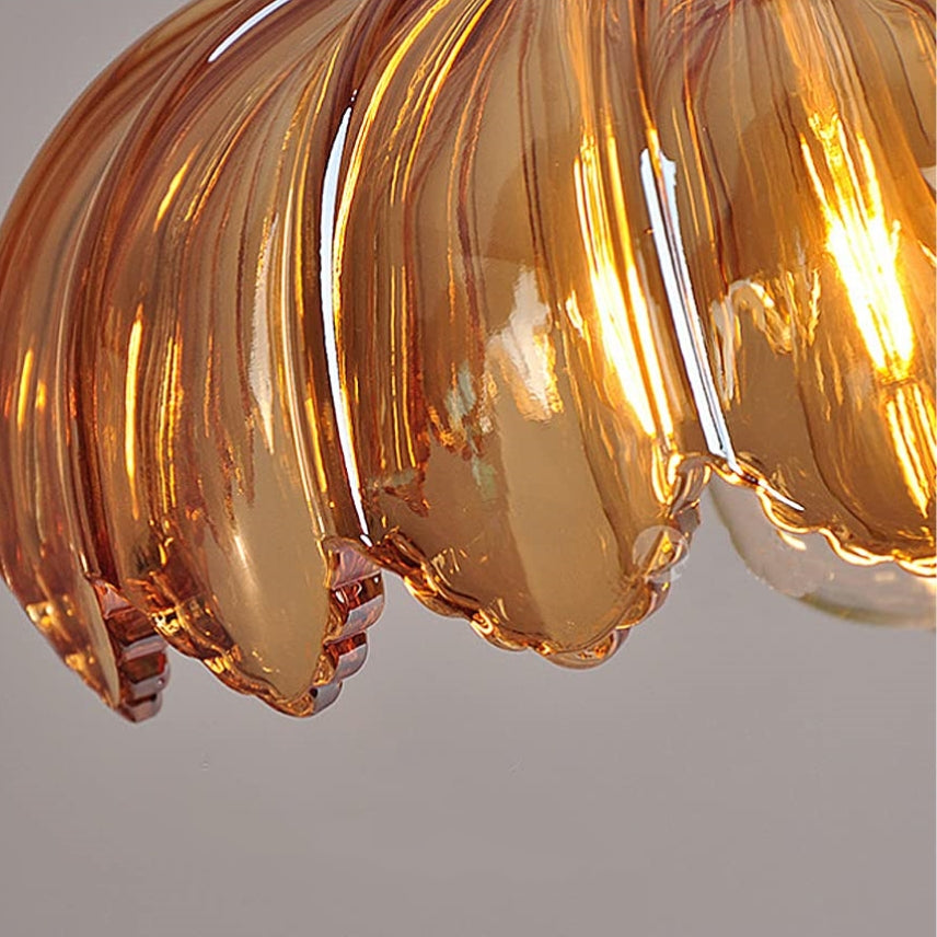 Pendant Light Glass Flower Shade 25.0 cm Green Dining Room Vintage Hanging Ceiling Lamp Adjustable Cord E27 Lighting | Thomler