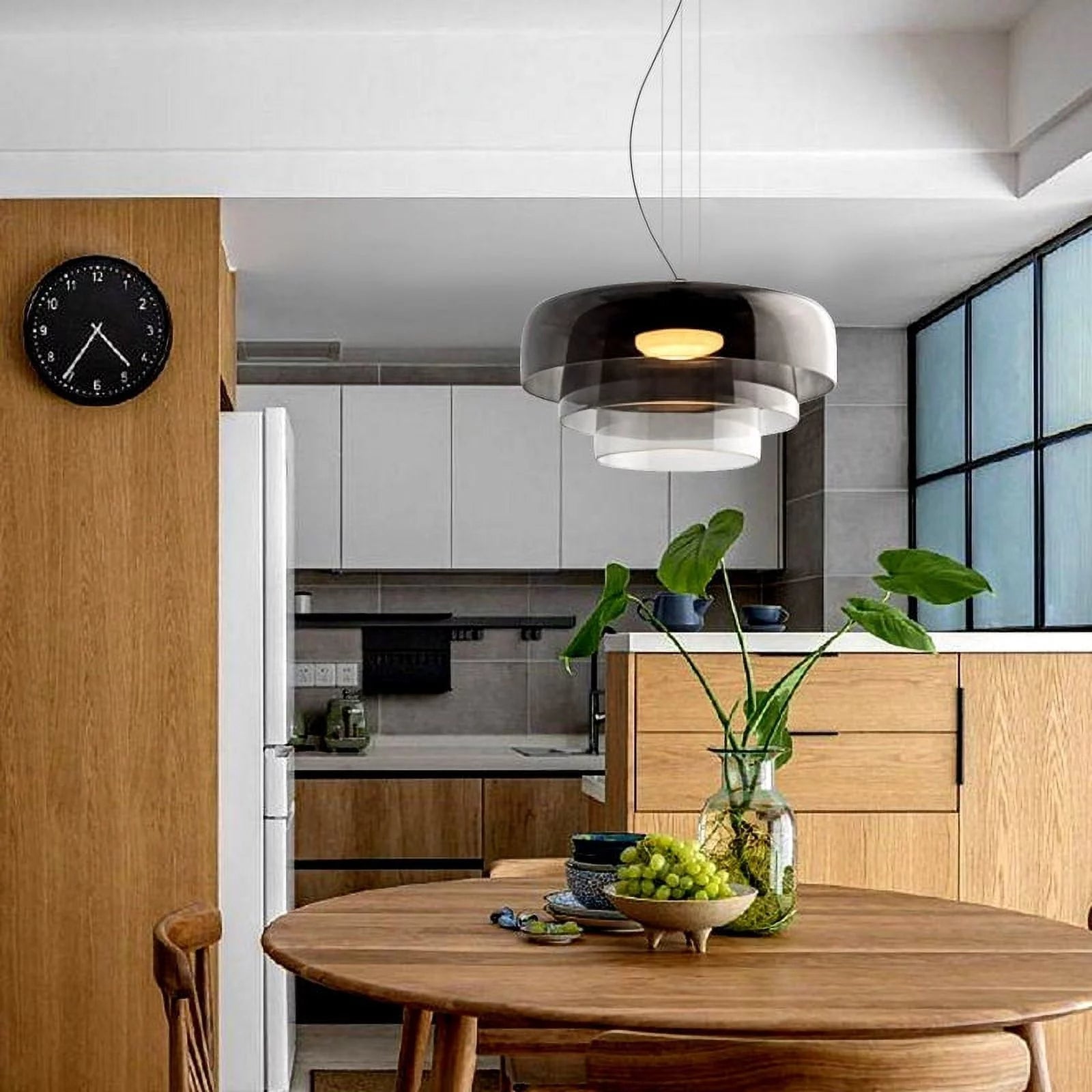 Pendant Light Glass 42.0 cm Orange Dining Room Kitchen Island Nordic Hanging Ceiling Lamp Warm LED Adjustable Cable | Thomler