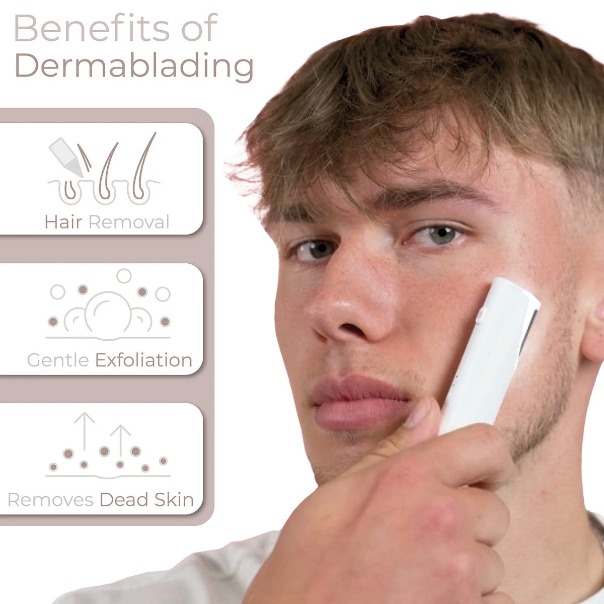 Sonic Facial Exfoliator with LED Light & 3 Speed Settings for Smooth Skin & Peach Fuzz Removal at Home | Thomler