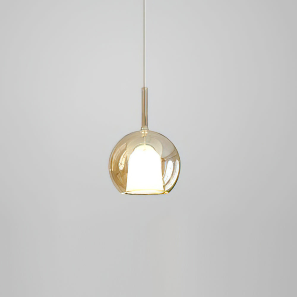Pendant Light Glass Dome 9.8 in Indoor Dining Room Kitchen Island Ceiling Lamp | Thomler