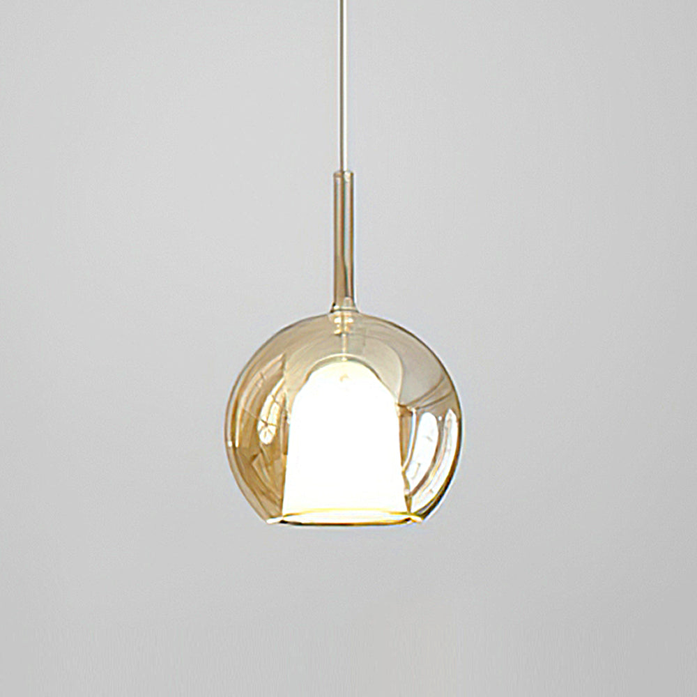 Pendant Light Glass Dome 9.8 in Indoor Dining Room Kitchen Island Ceiling Lamp | Thomler