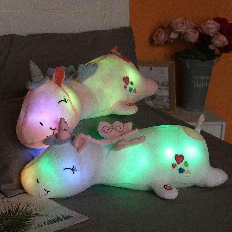 Light-Up Unicorn Plush Toy with Rainbow LED Glow | Soft Stuffed Nightlight for Girls & Boys | Battery-Powered Cuddle Buddy Bedroom | Thomler
