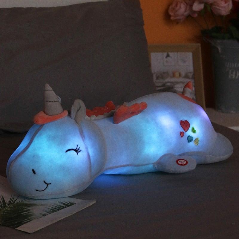 Light-Up Unicorn Plush Toy with Rainbow LED Glow | Soft Stuffed Nightlight for Girls & Boys | Battery-Powered Cuddle Buddy Bedroom | Thomler