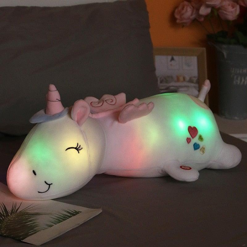 Light-Up Unicorn Plush Toy with Rainbow LED Glow | Soft Stuffed Nightlight for Girls & Boys | Battery-Powered Cuddle Buddy Bedroom | Thomler