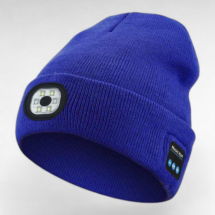 Rechargeable Bluetooth Beanie with Built-In LED Headlamp – Wireless Music Hat for Running, Hiking & Winter Outdoors | Thomler
