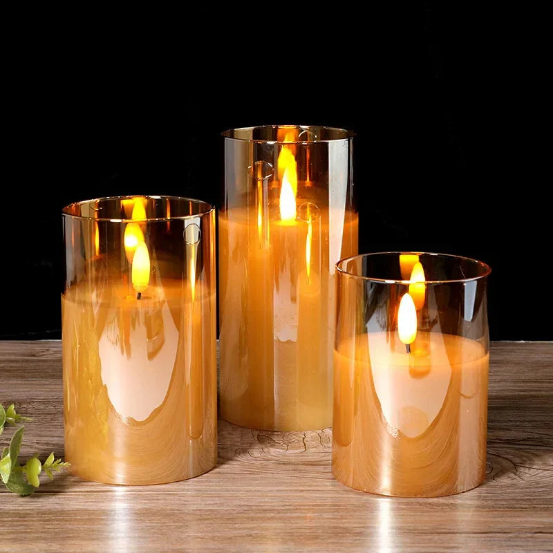 Flameless LED Pillar Candles with Remote Control & Timer – 3-Piece Set, Realistic Flickering Flame Effect for Living Room, Bedroom, Dining | Thomler