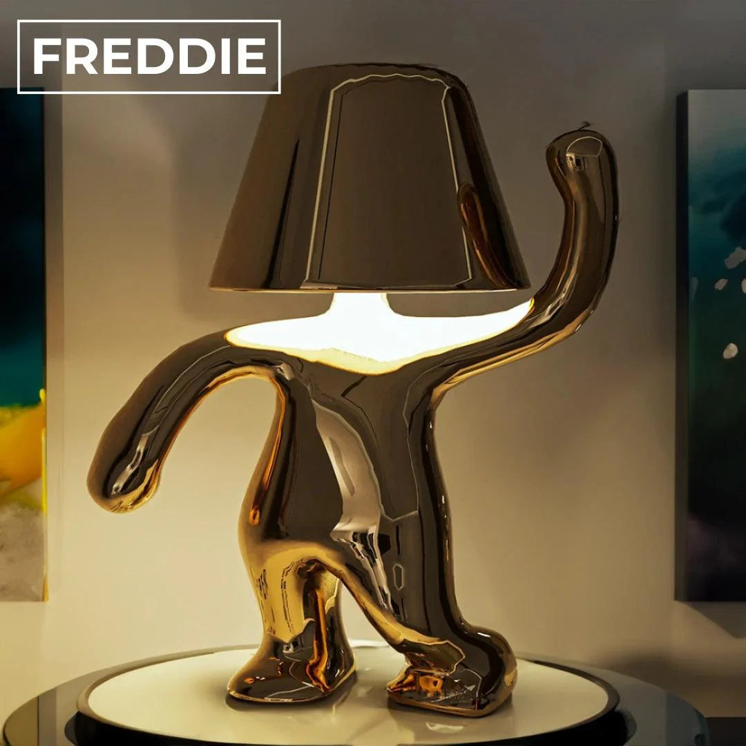 Table Lamp Gold Figurine 7.6 in LED Wireless Desk Decorative Dancing Accent Light USB Rechargeable Home Decor | Thomler