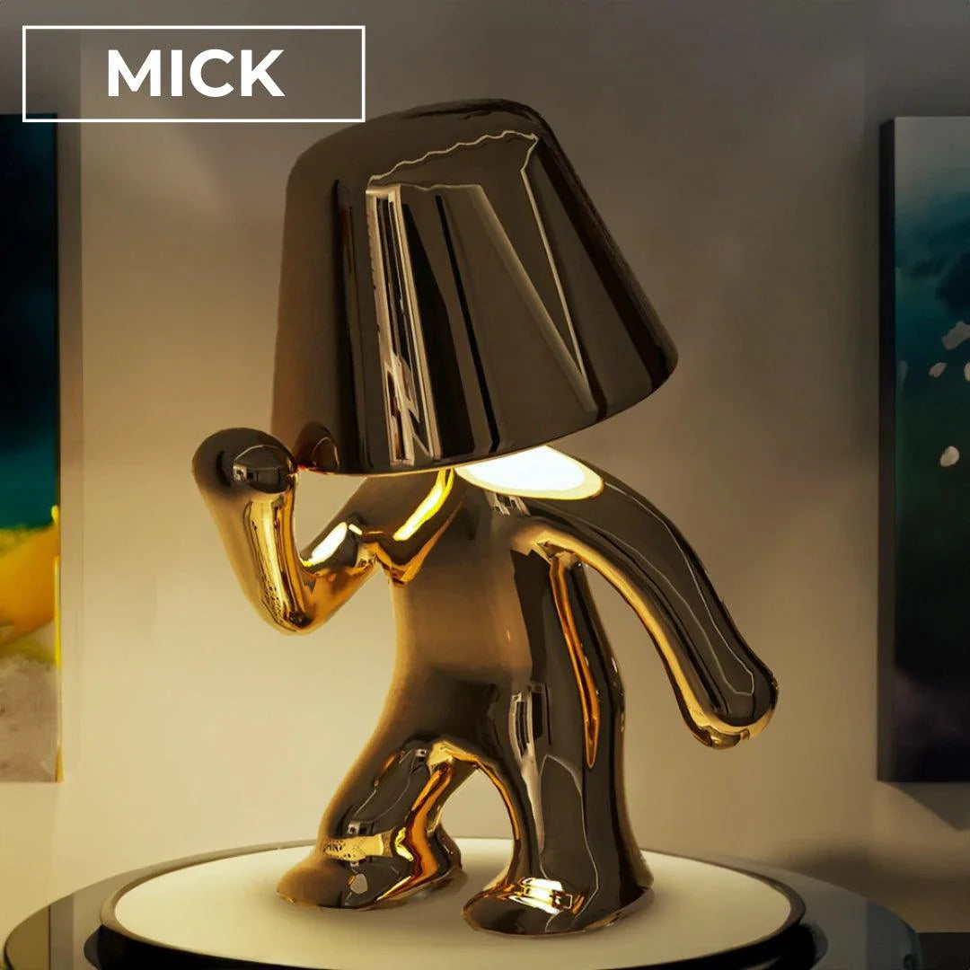 Table Lamp Gold Figurine 7.6 in LED Wireless Desk Decorative Dancing Accent Light USB Rechargeable Home Decor | Thomler