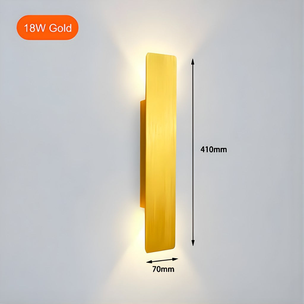 Wall Lamp Aluminium Integrated LED Gold Outdoor Facade Terrace Garden Waterproof Up Down Lighting Fixture | Thomler