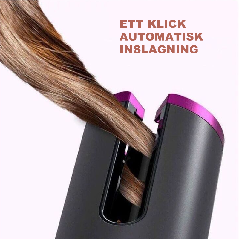 Cordless Auto Hair Curler with Ceramic Barrel & 6 Heat Settings for Travel-Ready Styling | Thomler