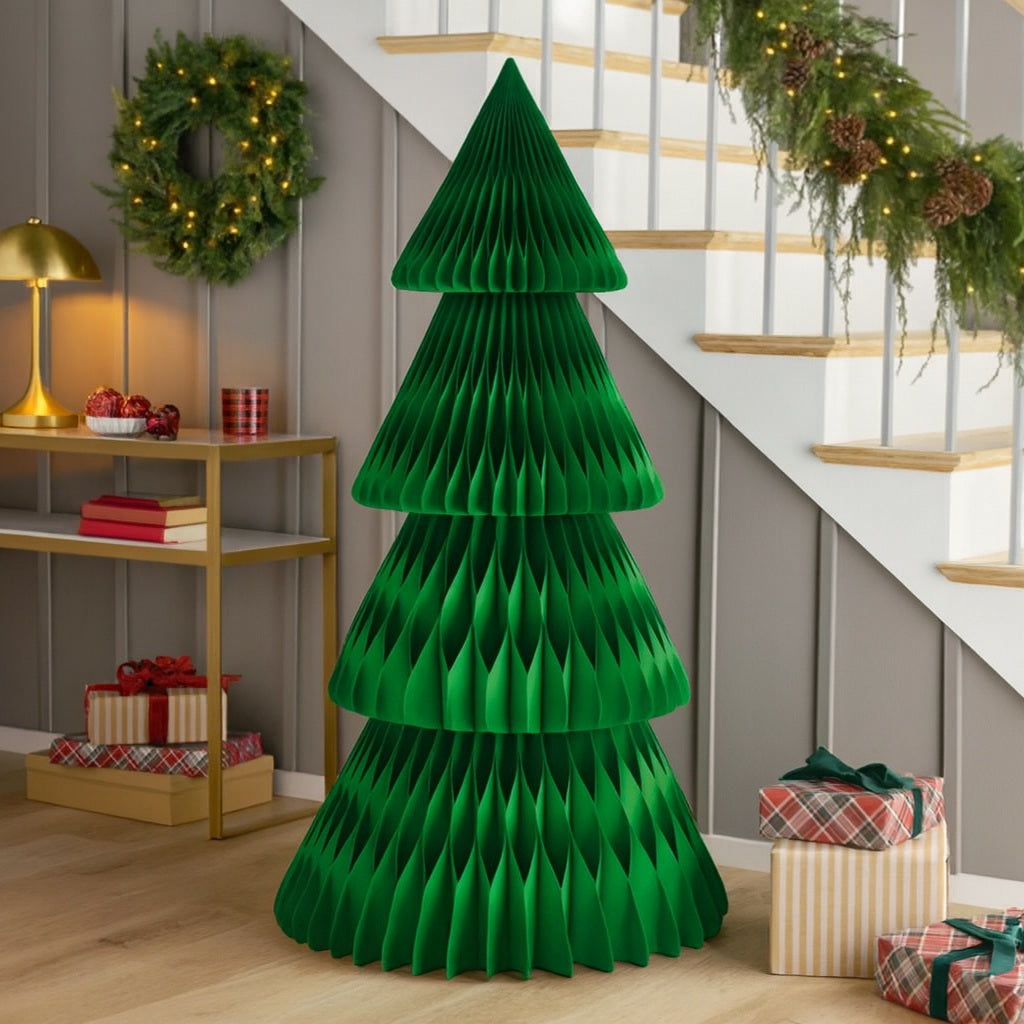 Folding Paper Decoration Tree – Collapsible Honeycomb Structure for Parties & Seasonal Displays | Thomler